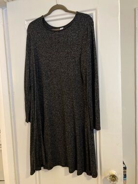 Old Navy Charcoal Gray Long Sleeve Ladies Knit Swing Shirt Dress XL - Super Soft